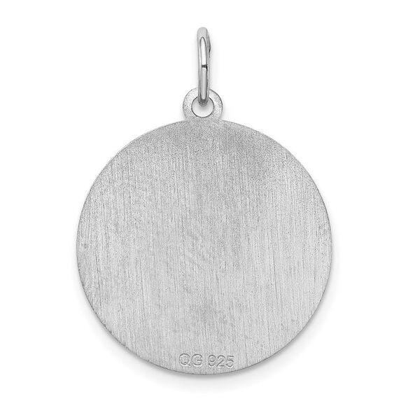 Sterling Silver Laser Etched Schipperke Dog Pendant, 19mm
